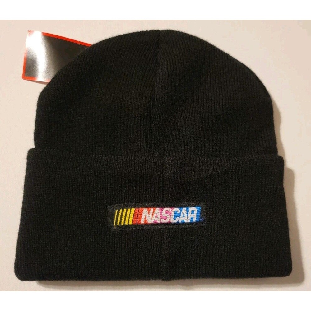 Team Tabasco Racing Beanie NASCAR Black Flame Logo Cuffed Cap Hat Vtg NWT - Picture 2 of 5